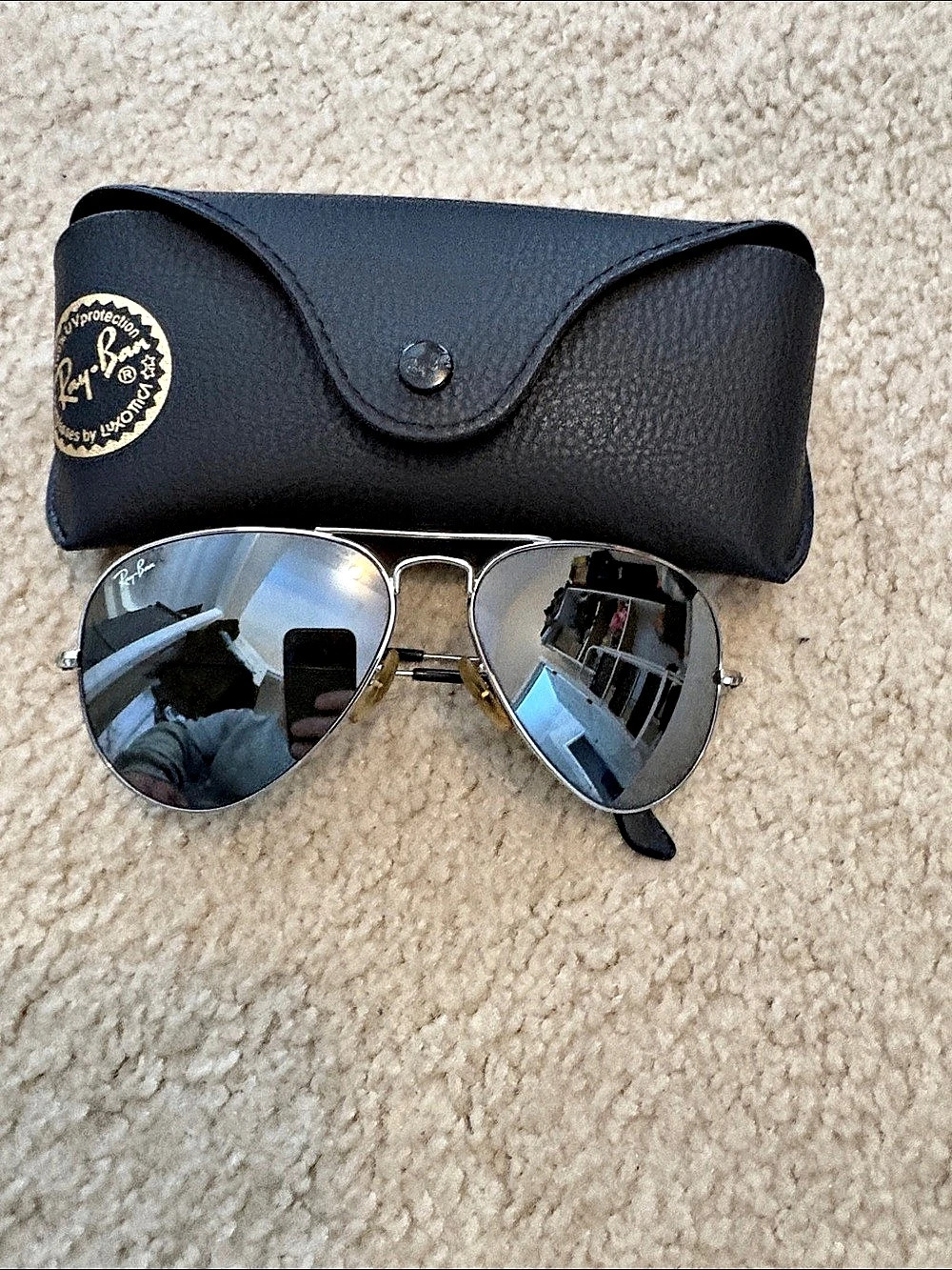 Ray-Ban Aviator Classic Mirrored Sunglasses EUC